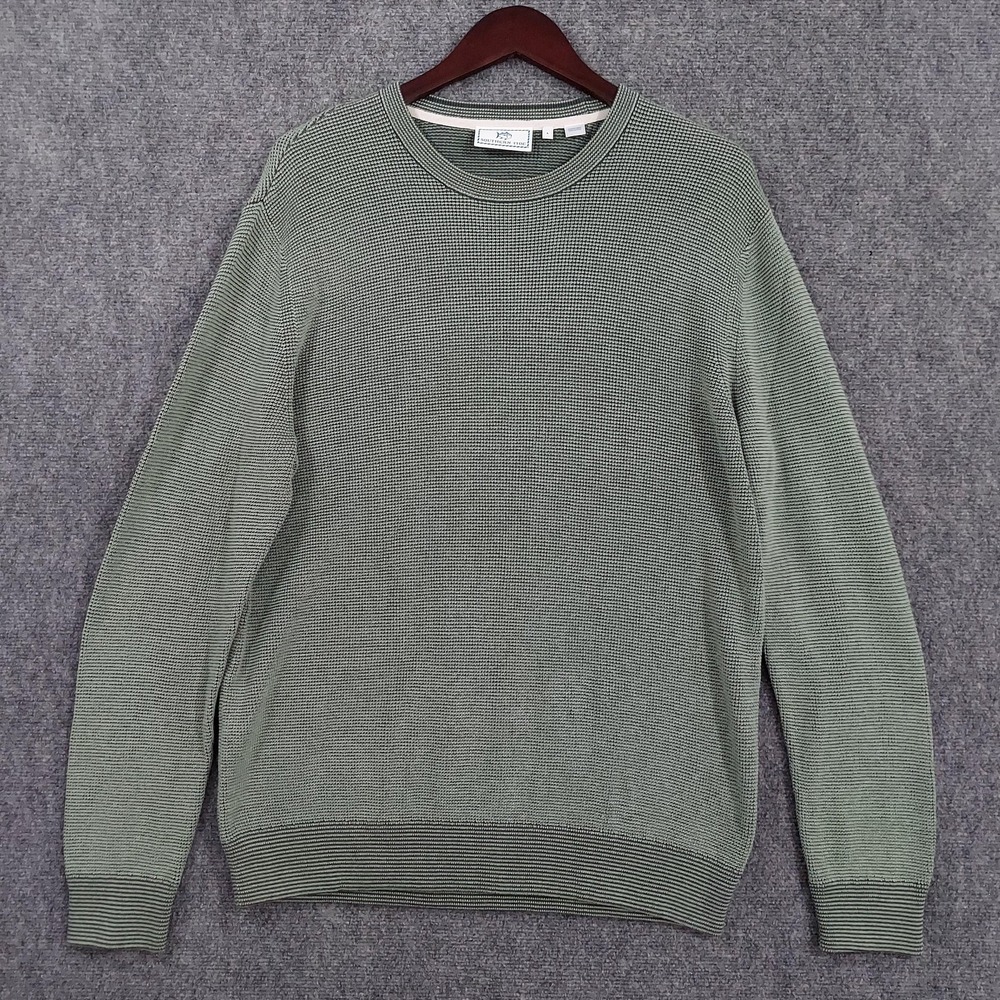 Southern Tide Sweater Mens Large Green 100% Cotton Crewneck Knit Pullover